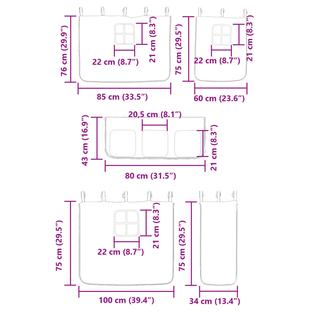 vidaXL Patrová postel se skluzavkou a závěsy modrá 80 x 200 cm