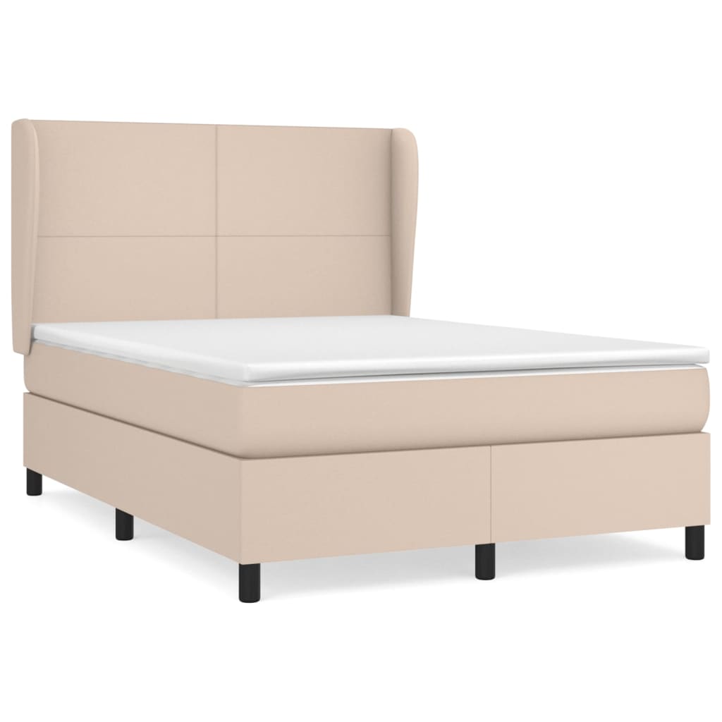 vidaXL Box spring postel s matrací cappuccino 140x200 cm umělá kůže