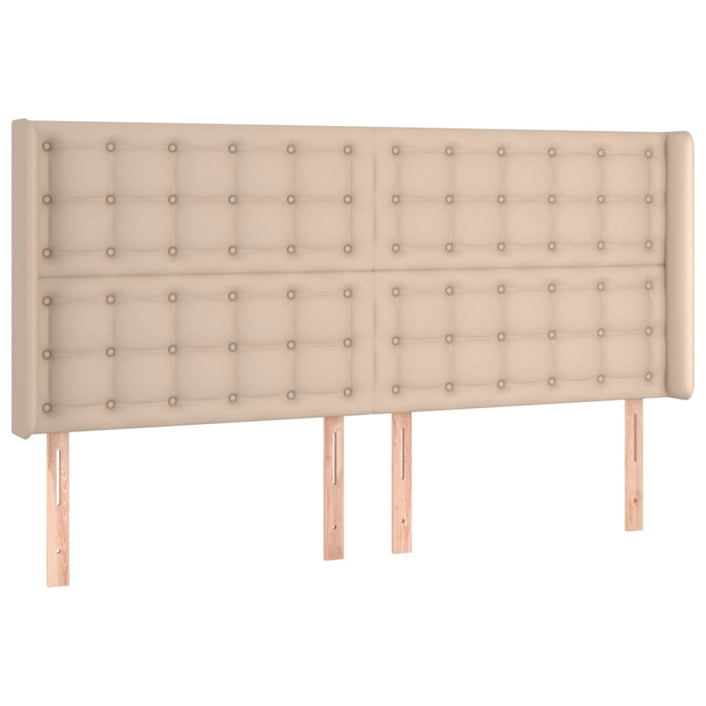 vidaXL Box spring postel matrace a LED cappuccino 160x200cm umělá kůže