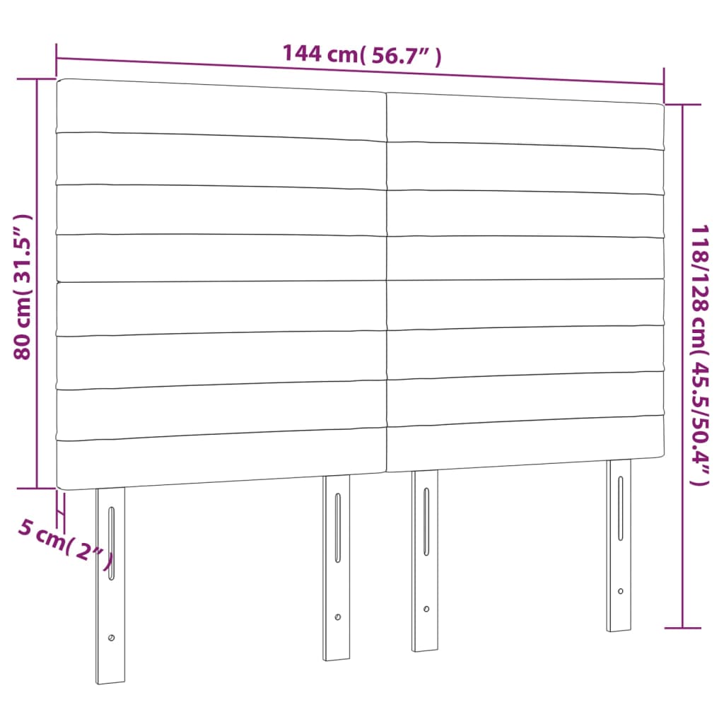 vidaXL Čela postele 4 ks tmavě šedá 72 x 5 x 78/88 cm textil