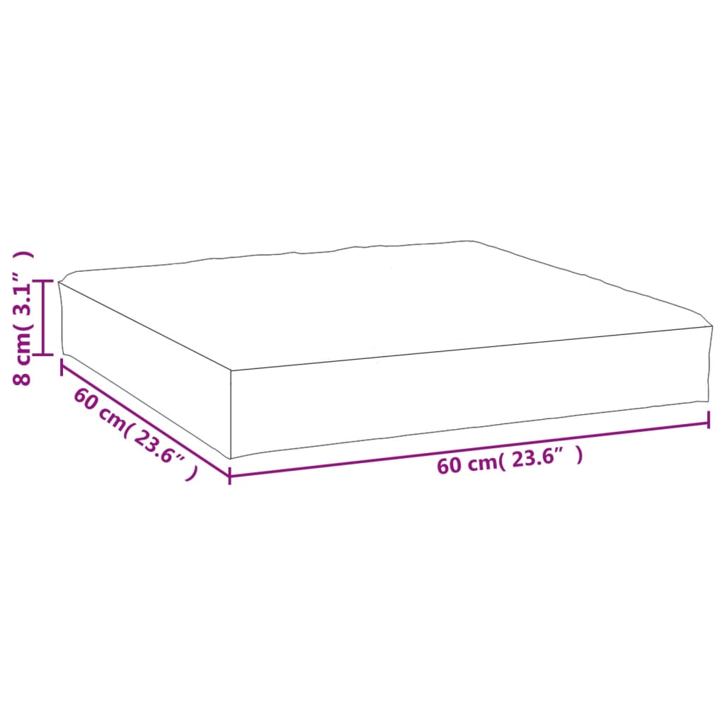 vidaXL Poduška na palety vzor listů 60 x 60 x 8 cm oxfordská látka