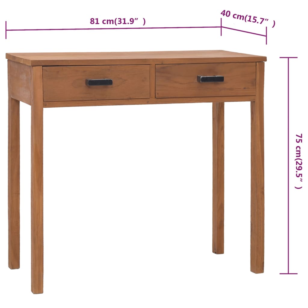 vidaXL Psací stůl 81 × 40 × 75 cm masivní teakové dřevo