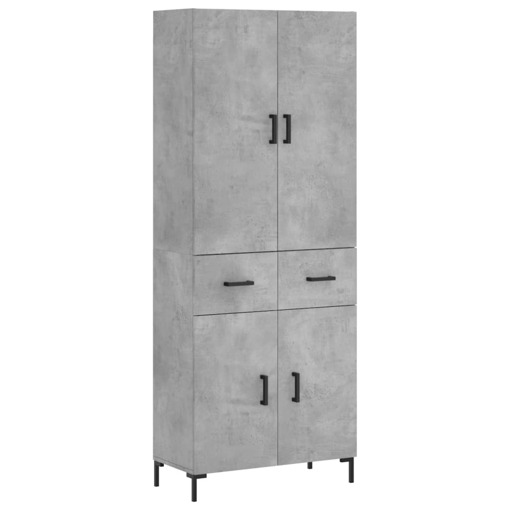 vidaXL Skříň highboard betonově šedá 69,5x34x180 cm kompozitní dřevo