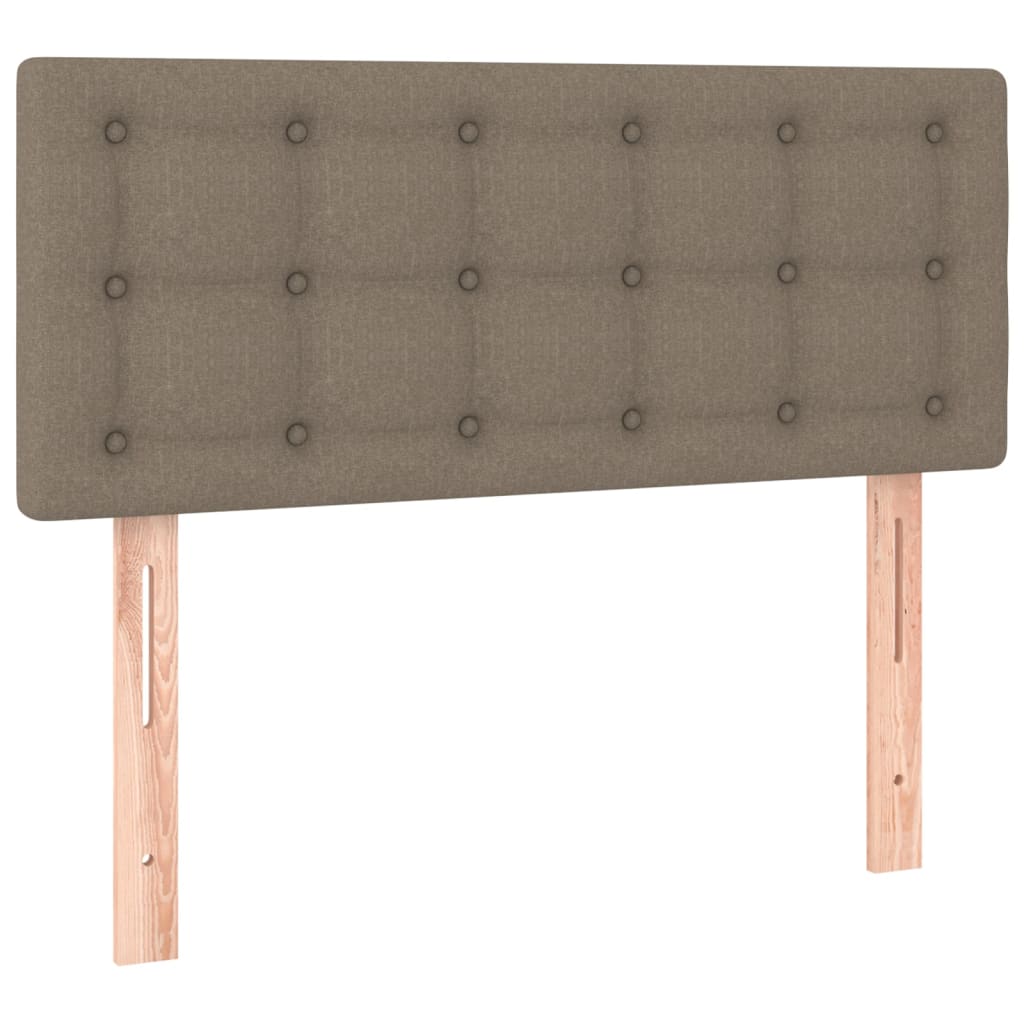 vidaXL Box spring postel s matrací a LED taupe 100x200 cm textil