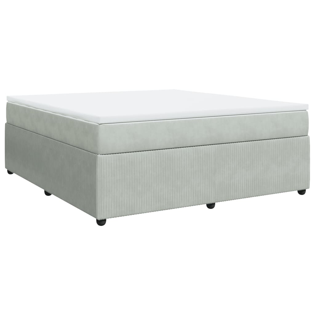 vidaXL Box spring postel s matrací světle šedá 180x200 cm samet