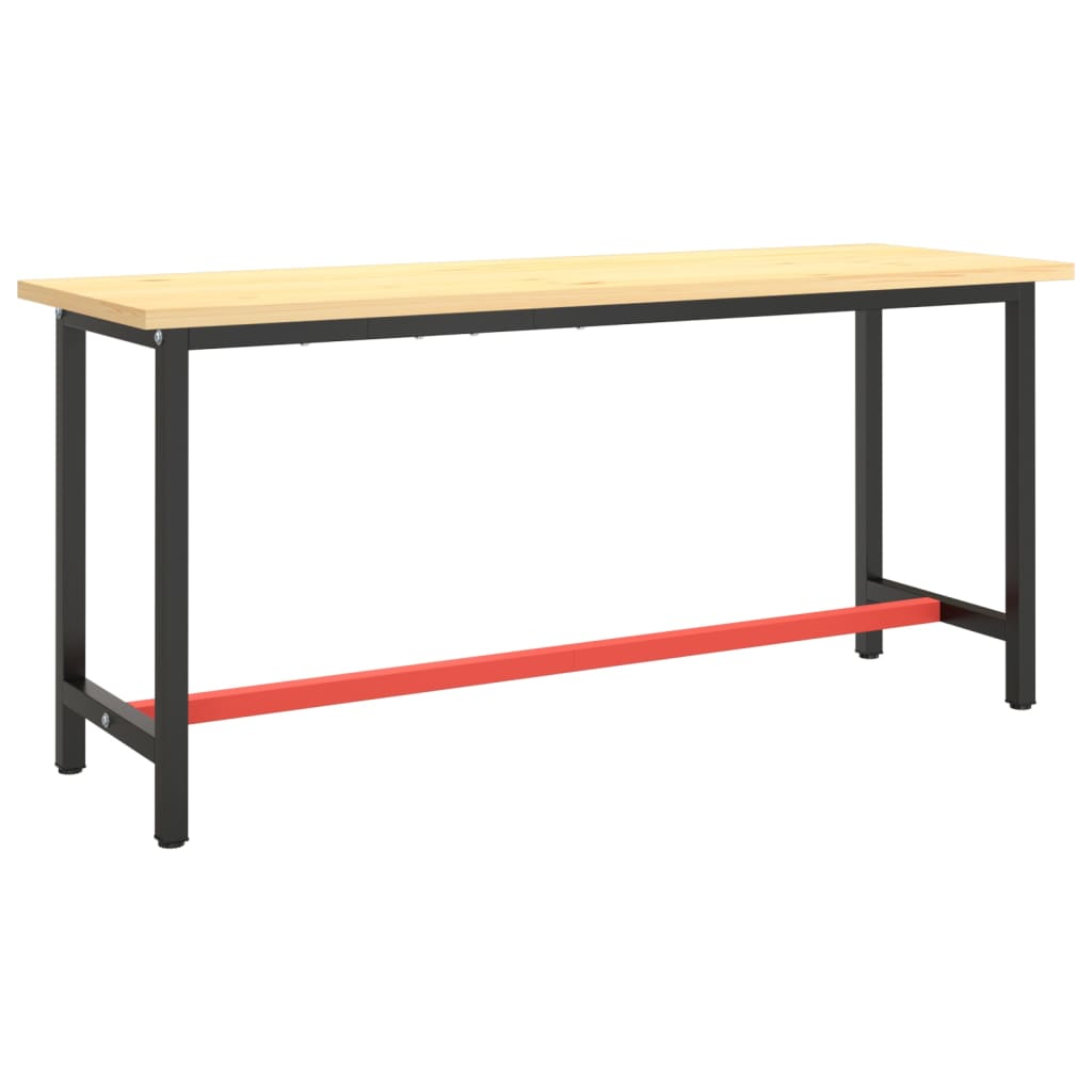 vidaXL Rám pracovního stolu matně černý a červený 170 x 50 x 79 cm kov