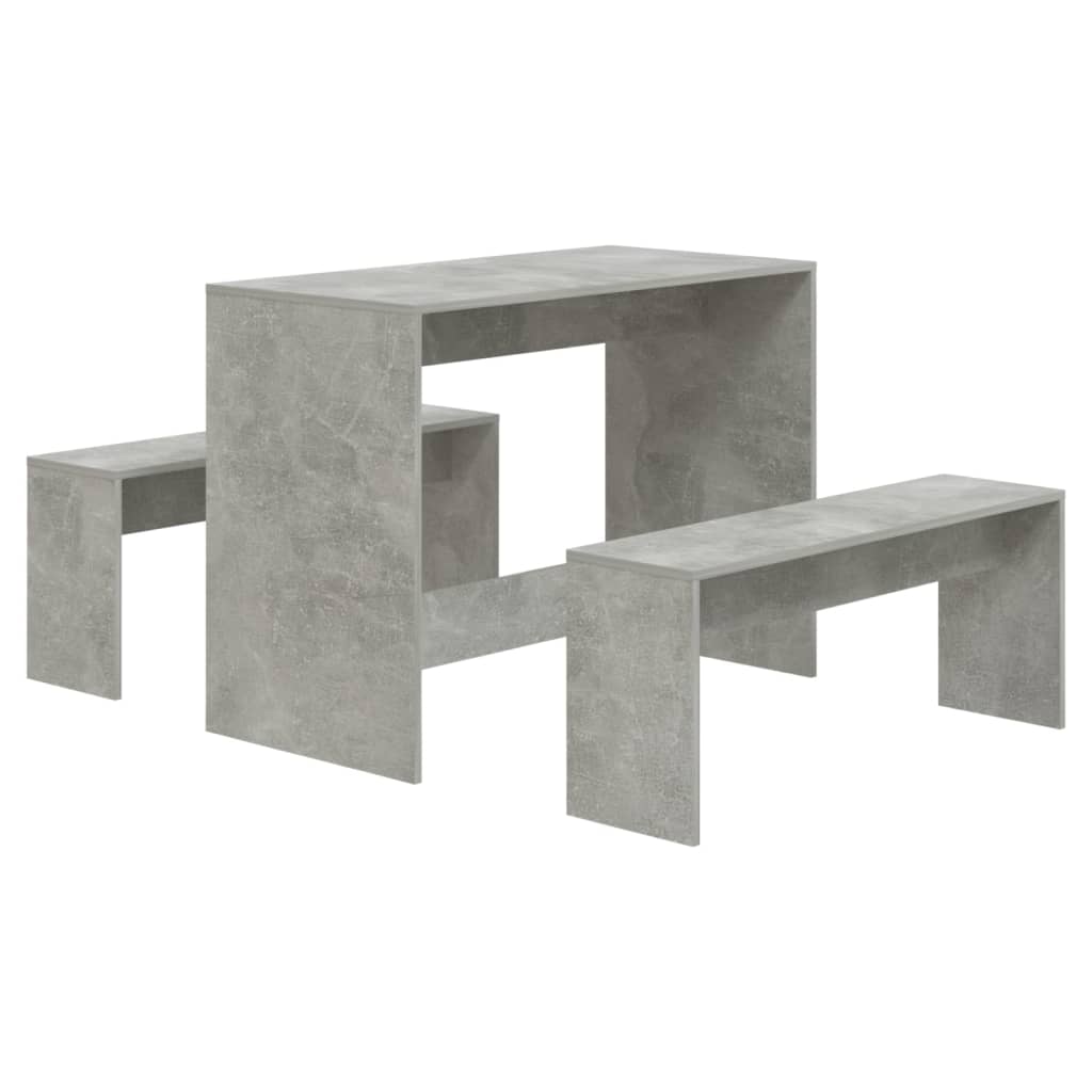 vidaXL 3dílný jídelní set betonově šedý kompozitní dřevo