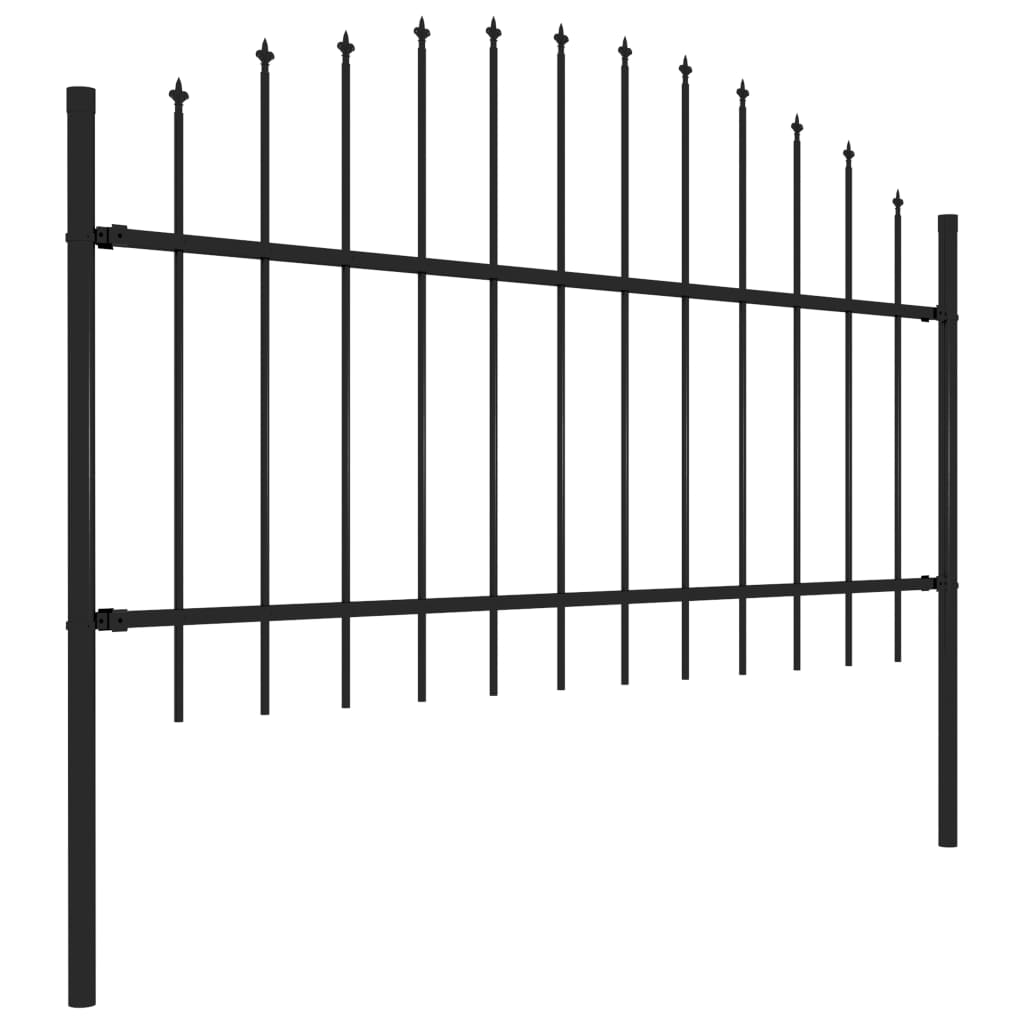 vidaXL Zahradní plot s hroty ocel (1–1,25) x 8,5 m černý