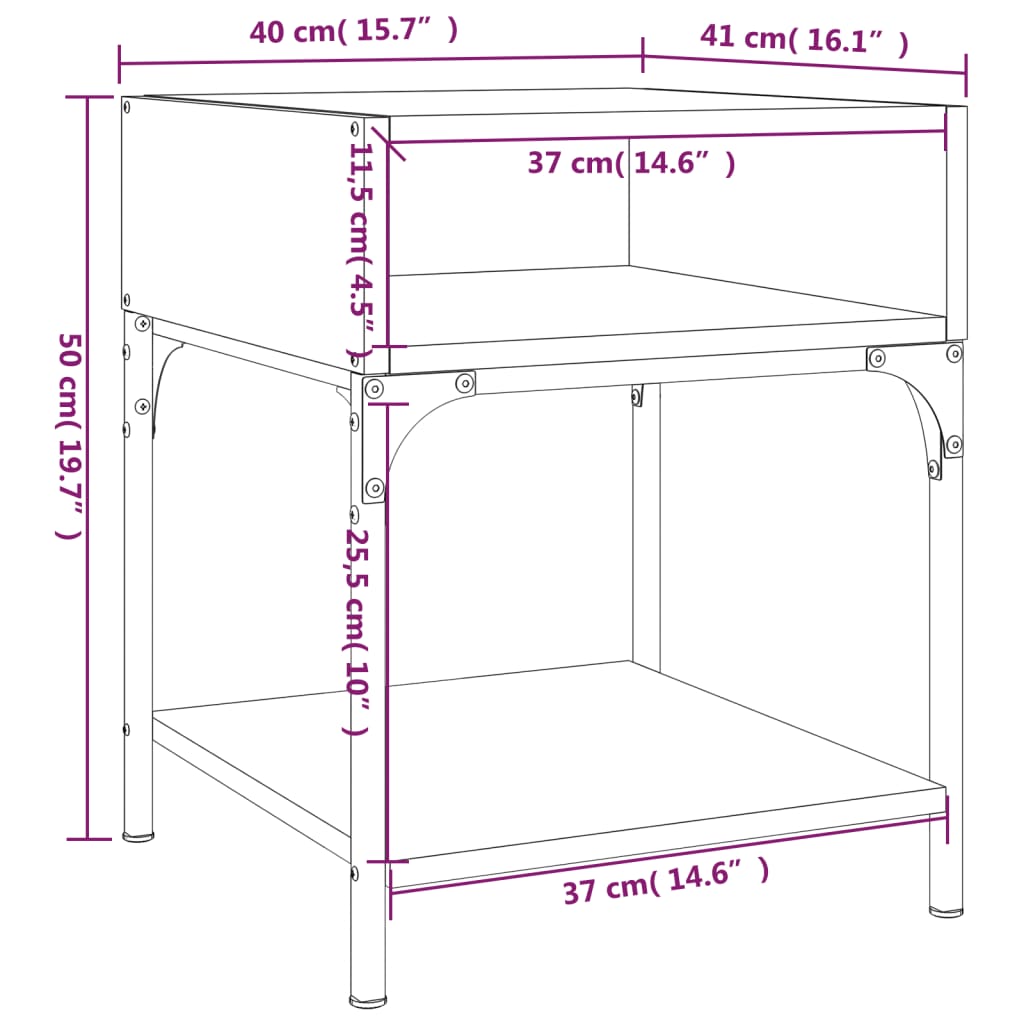 vidaXL Noční stolky 2 ks dub sonoma 40 x 41 x 50 cm kompozitní dřevo