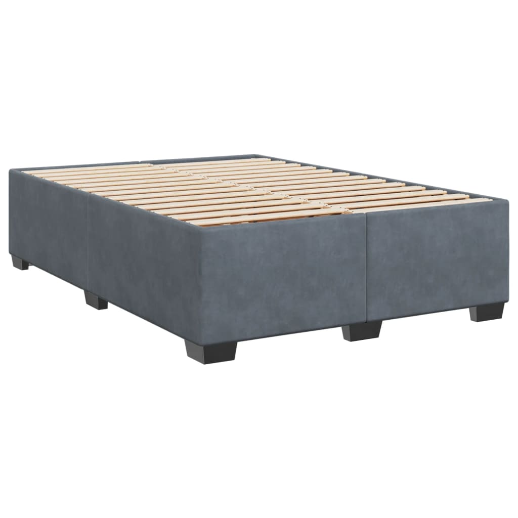 vidaXL Box spring postel s matrací tmavě šedá 160x200 cm samet