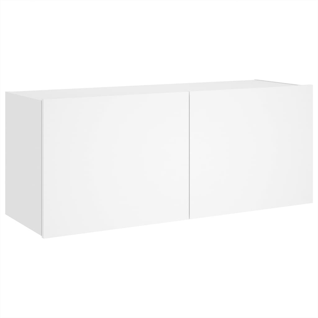 vidaXL Nástěnná TV skříňka s LED osvětlením bílá 100 x 35 x 41 cm