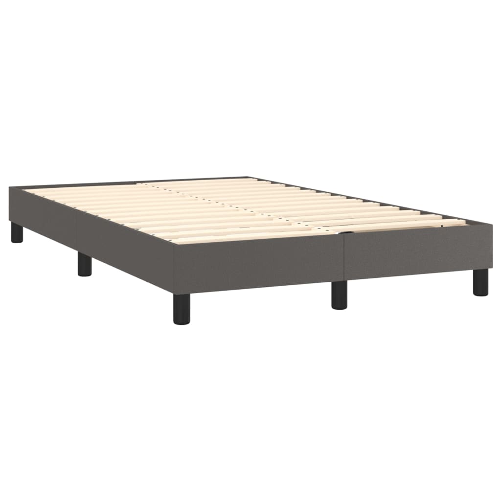 vidaXL Box spring postel s matrací šedá 120x200 cm umělá kůže