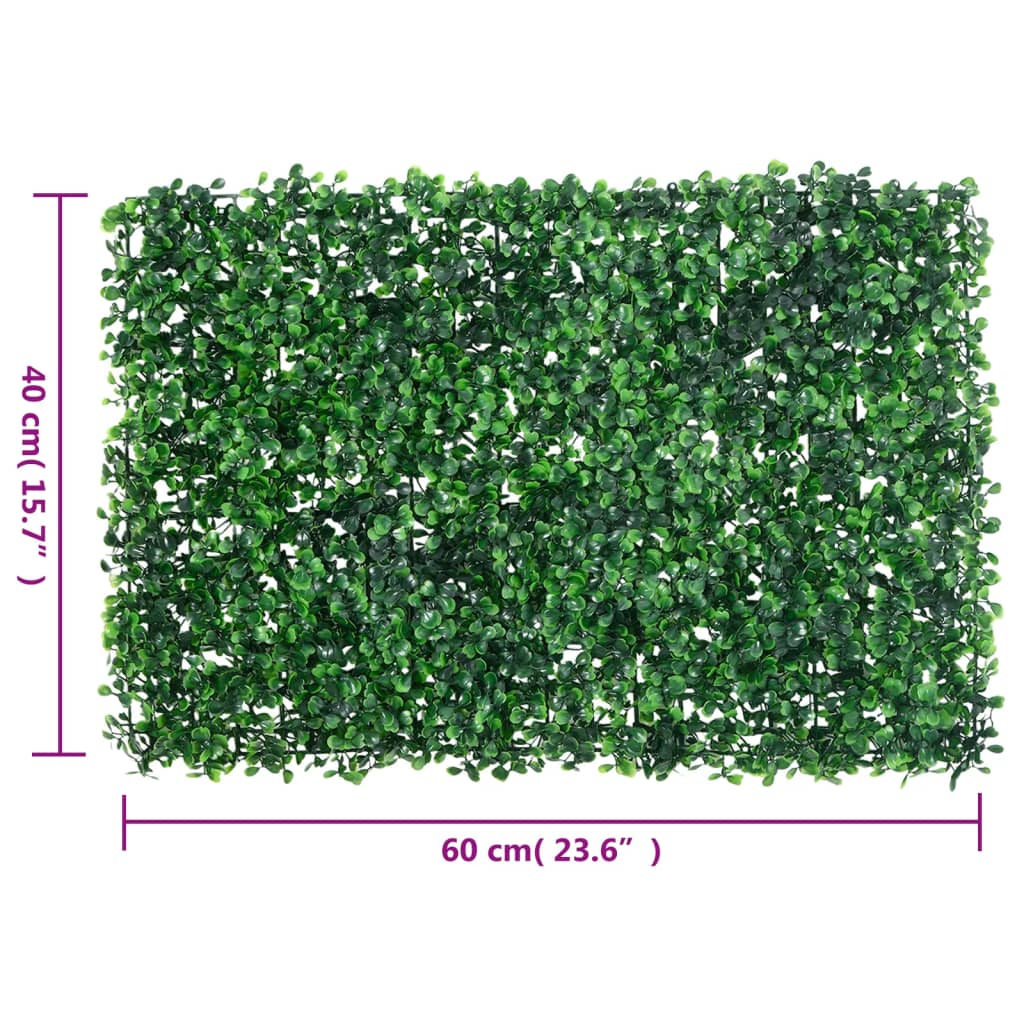  vidaXL Umělý plot z listnatého keře 24 ks zelený 40 x 60 cm