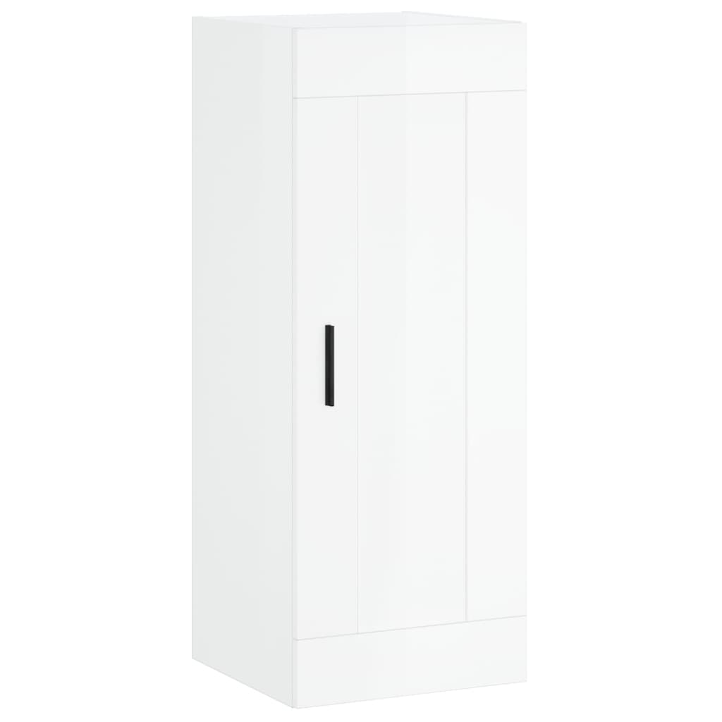 vidaXL Skříň highboard bílá s vysokým leskem 34,5x34x180 cm kompozit