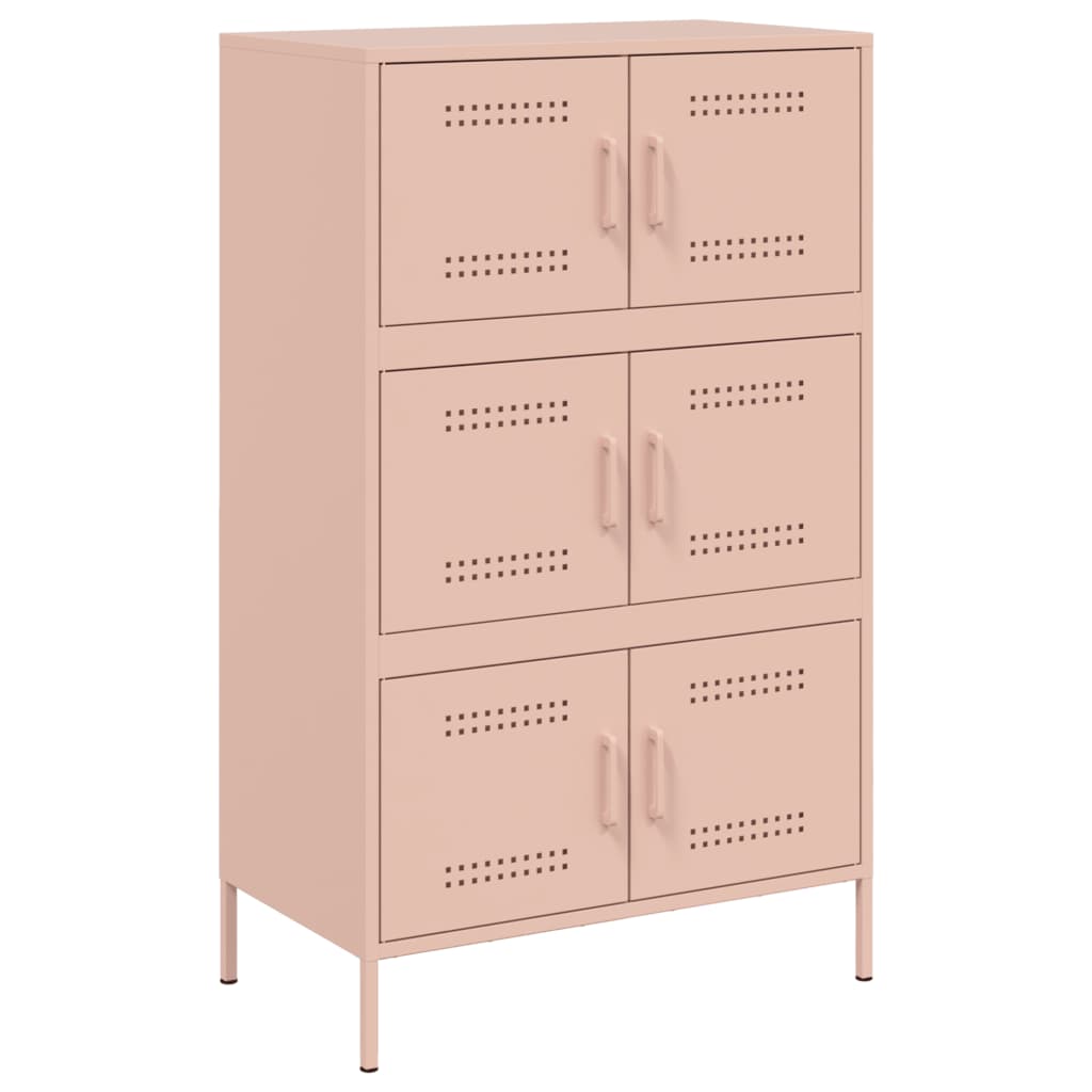 vidaXL Skříň highboard růžová 68 x 39 x 113 cm ocel