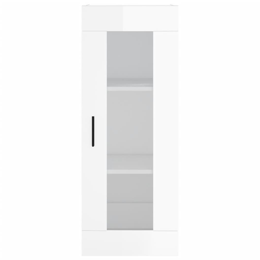 vidaXL Skříň highboard bílá s vysokým leskem 34,5x34x180 cm kompozit