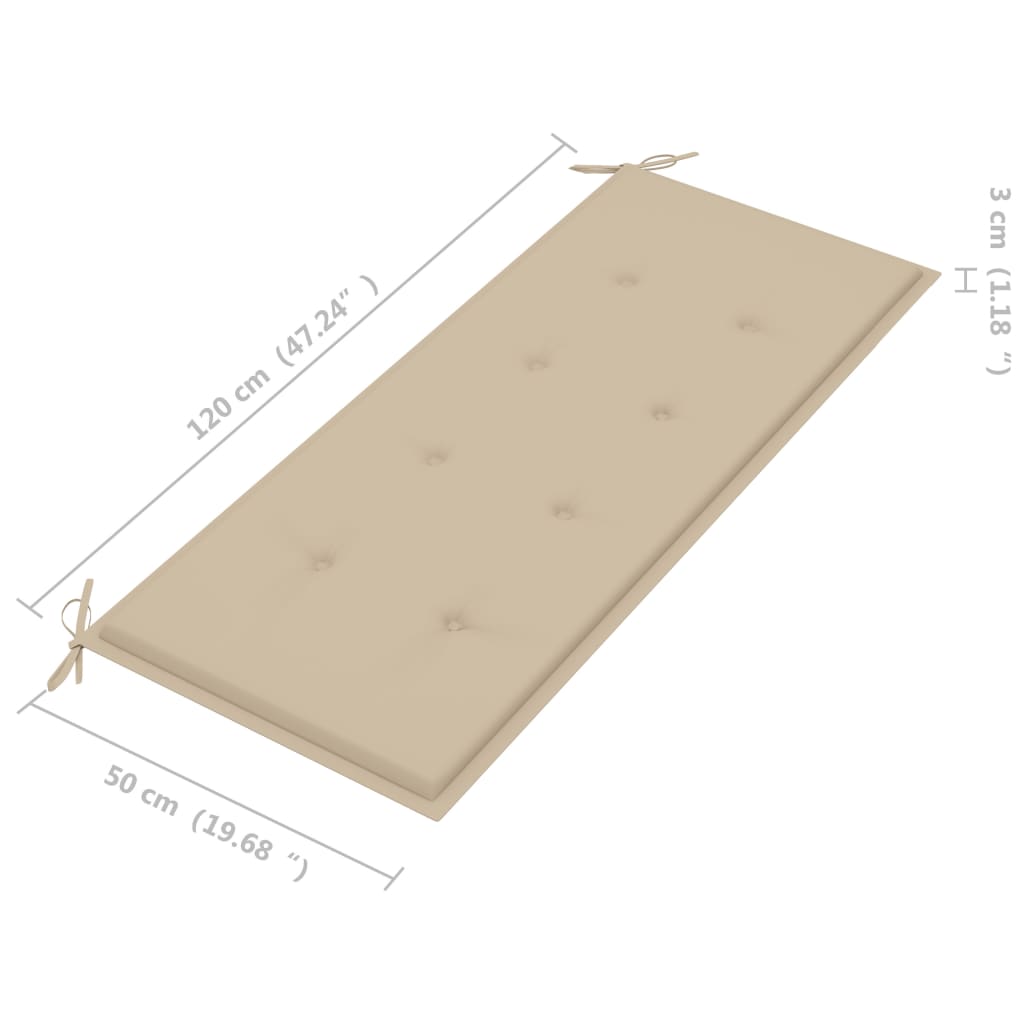 vidaXL Zahradní lavice s poduškou 120 cm bambus