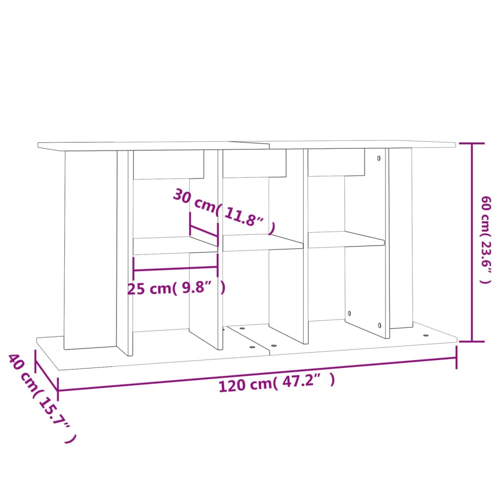 vidaXL Stojan na akvárium bílý 120 x 40 x 60 cm kompozitní dřevo