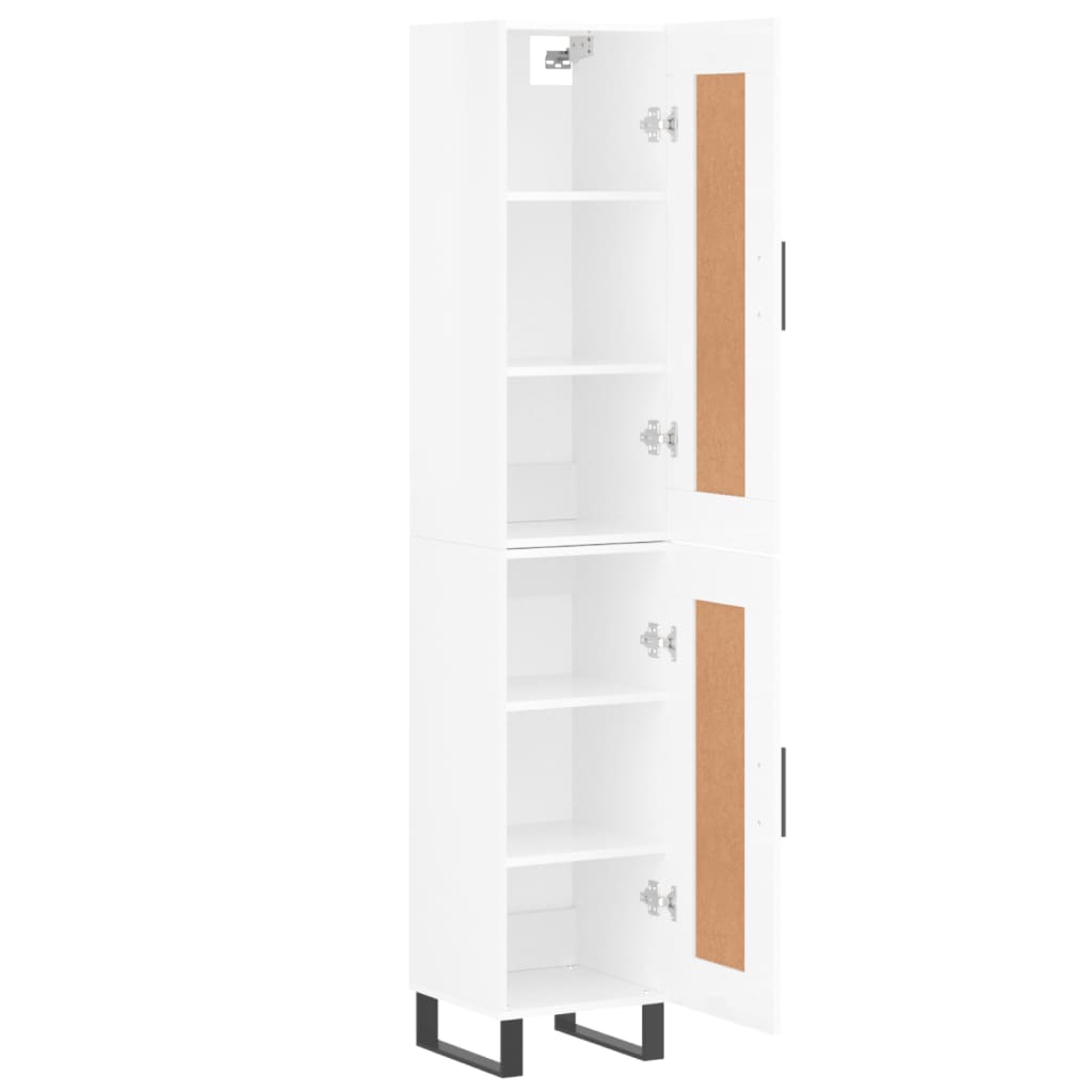 vidaXL Skříň highboard bílá s vysokým leskem 34,5x34x180 cm kompozit