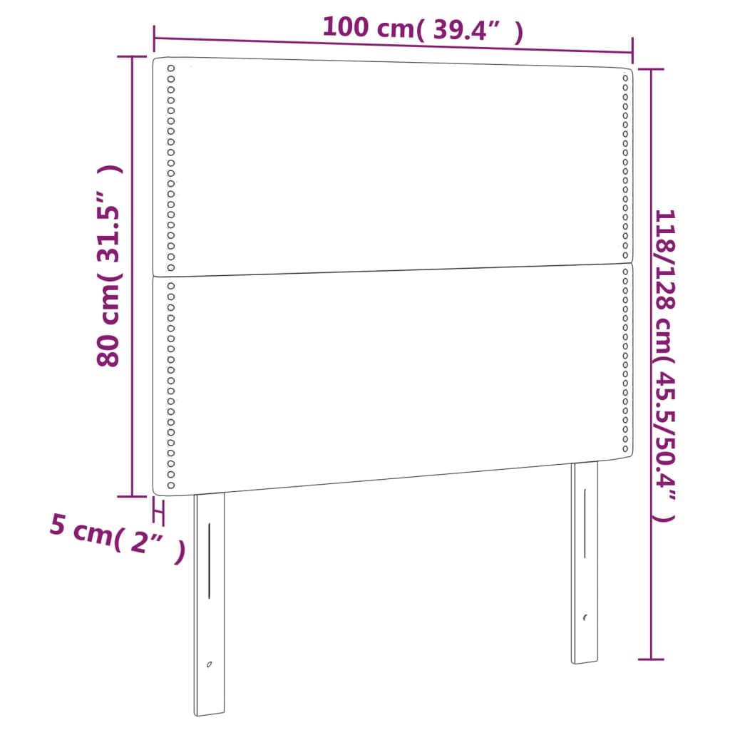 vidaXL Čelo postele s LED černé 100x5x118/128 cm umělá kůže