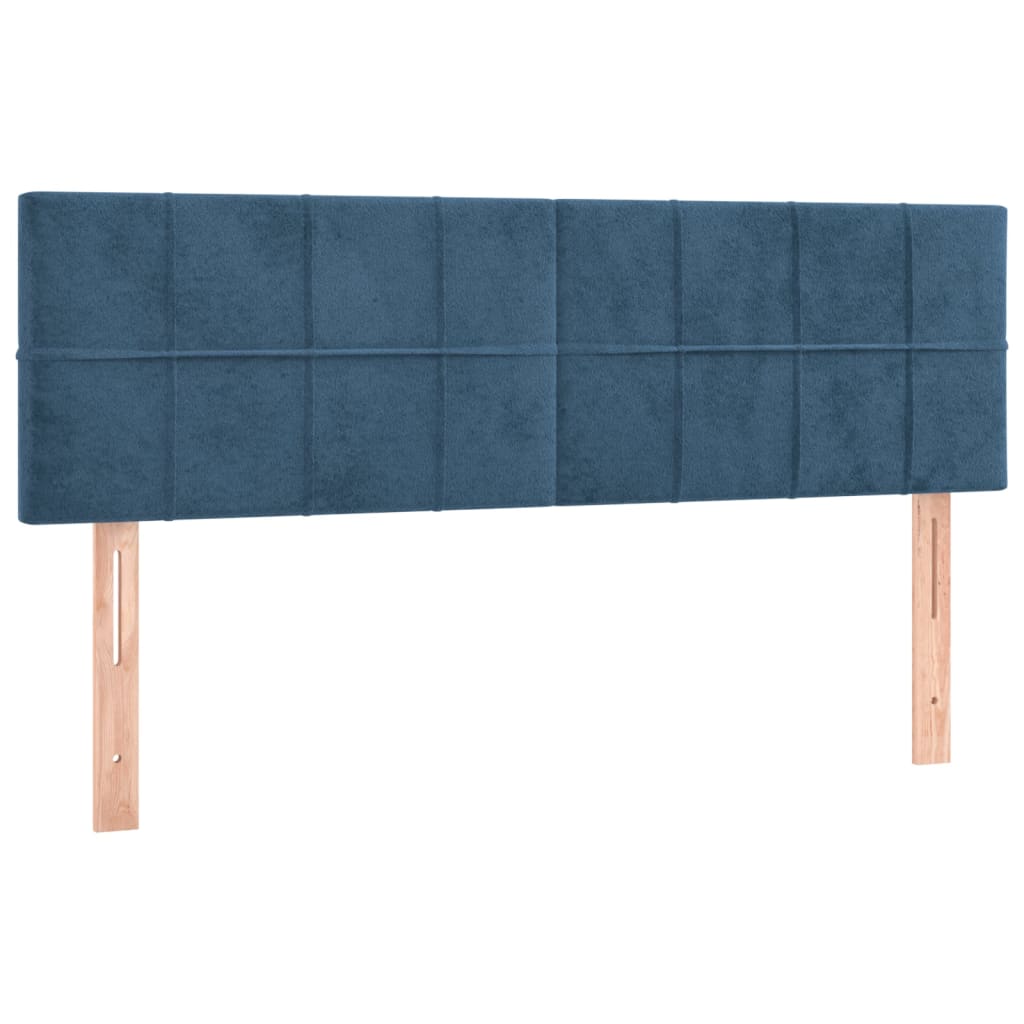 vidaXL Box spring postel s matrací tmavě modrá 140x190 cm samet