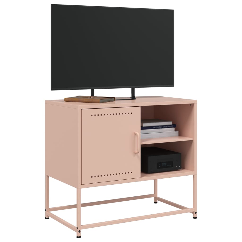 vidaXL TV skříňka růžová 68 x 39 x 60,5 cm ocel