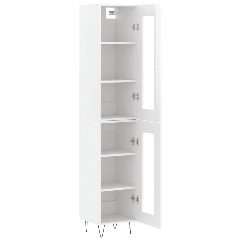 vidaXL Skříň highboard bílá s vysokým leskem 34,5x34x180 cm kompozit