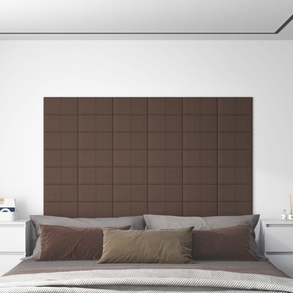 vidaXL Nástěnné panely 12 ks taupe 30 x 15 cm textil 0,54 m²