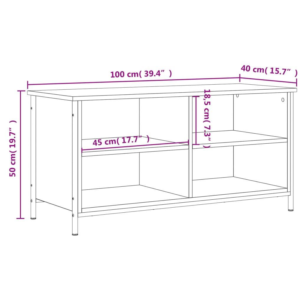 vidaXL TV skříňka šedá sonoma 100 x 40 x 50 cm kompozitní dřevo