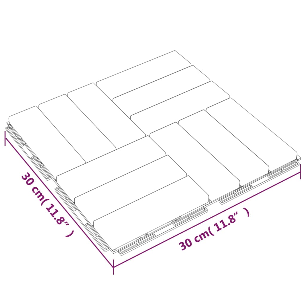 vidaXL Terasové dlaždice 20 ks 30 x 30 cm masivní teakové dřevo