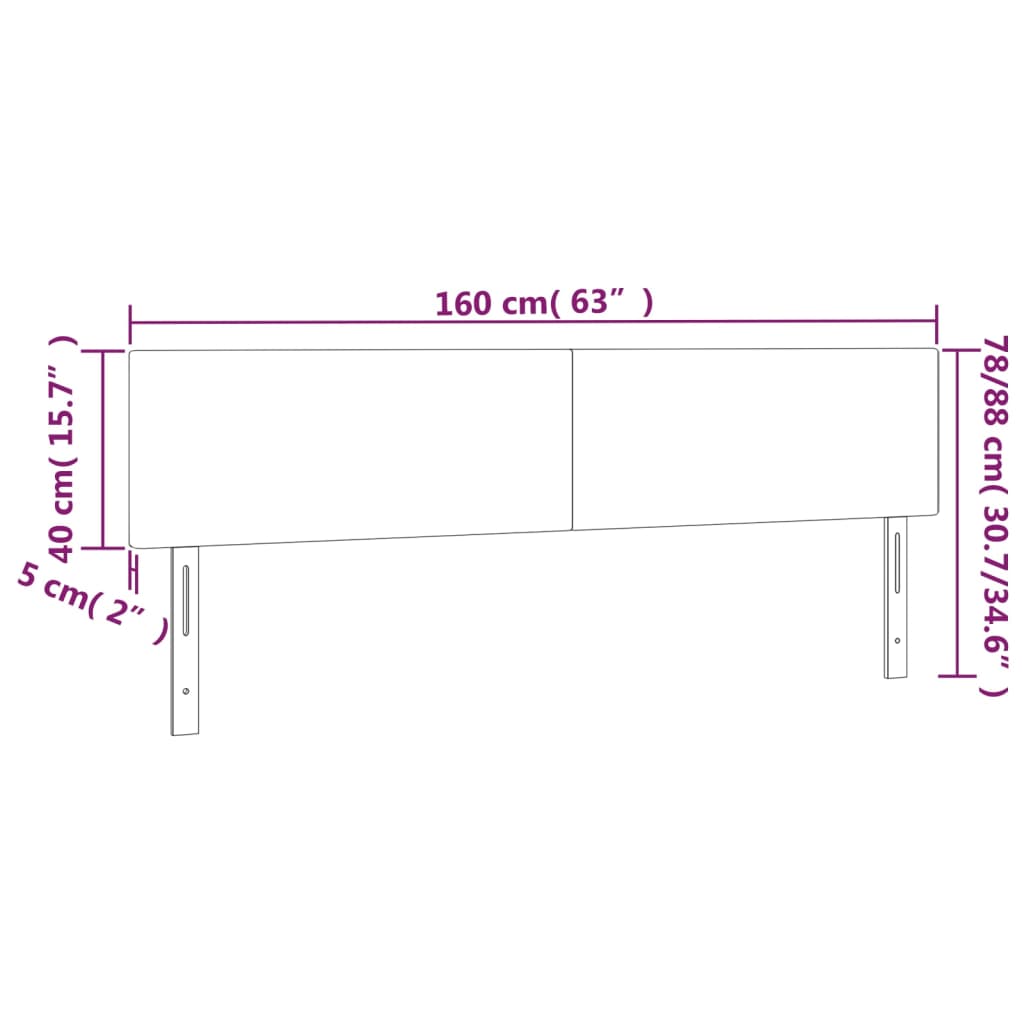 vidaXL Čelo postele 2 ks bílé 80 x 5 x 78/88 cm umělá kůže