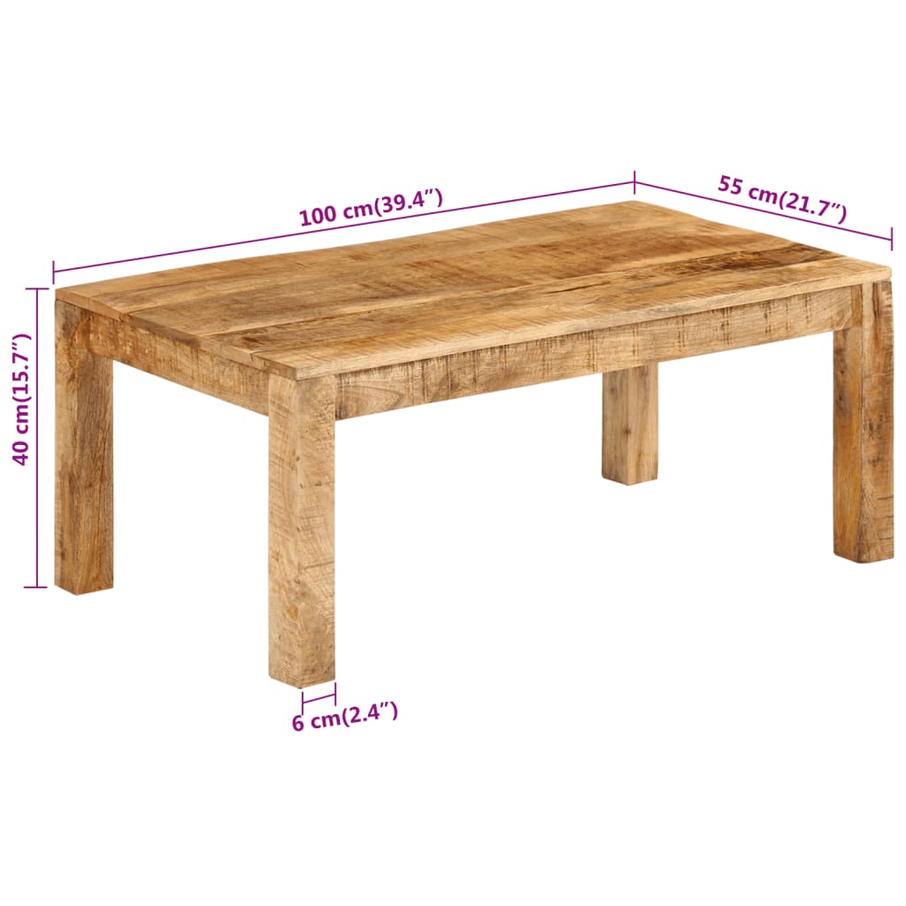 vidaXL Konferenční stolek 100 x 55 x 40 cm masivní mangovníkové dřevo