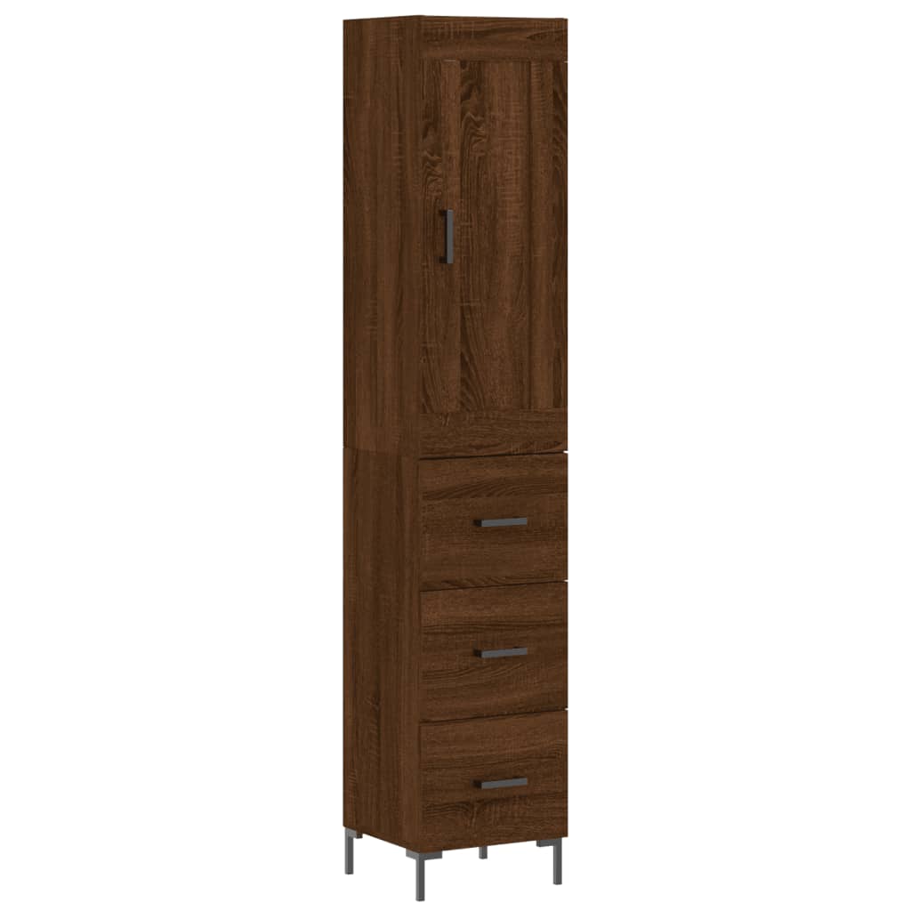 vidaXL Skříň highboard hnědý dub 34,5 x 34 x 180 cm kompozitní dřevo