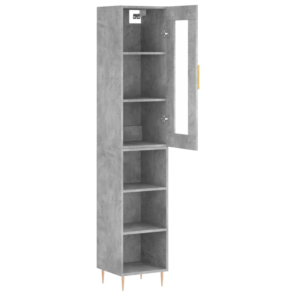 vidaXL Skříň highboard betonově šedá 34,5x34x180 cm kompozitní dřevo