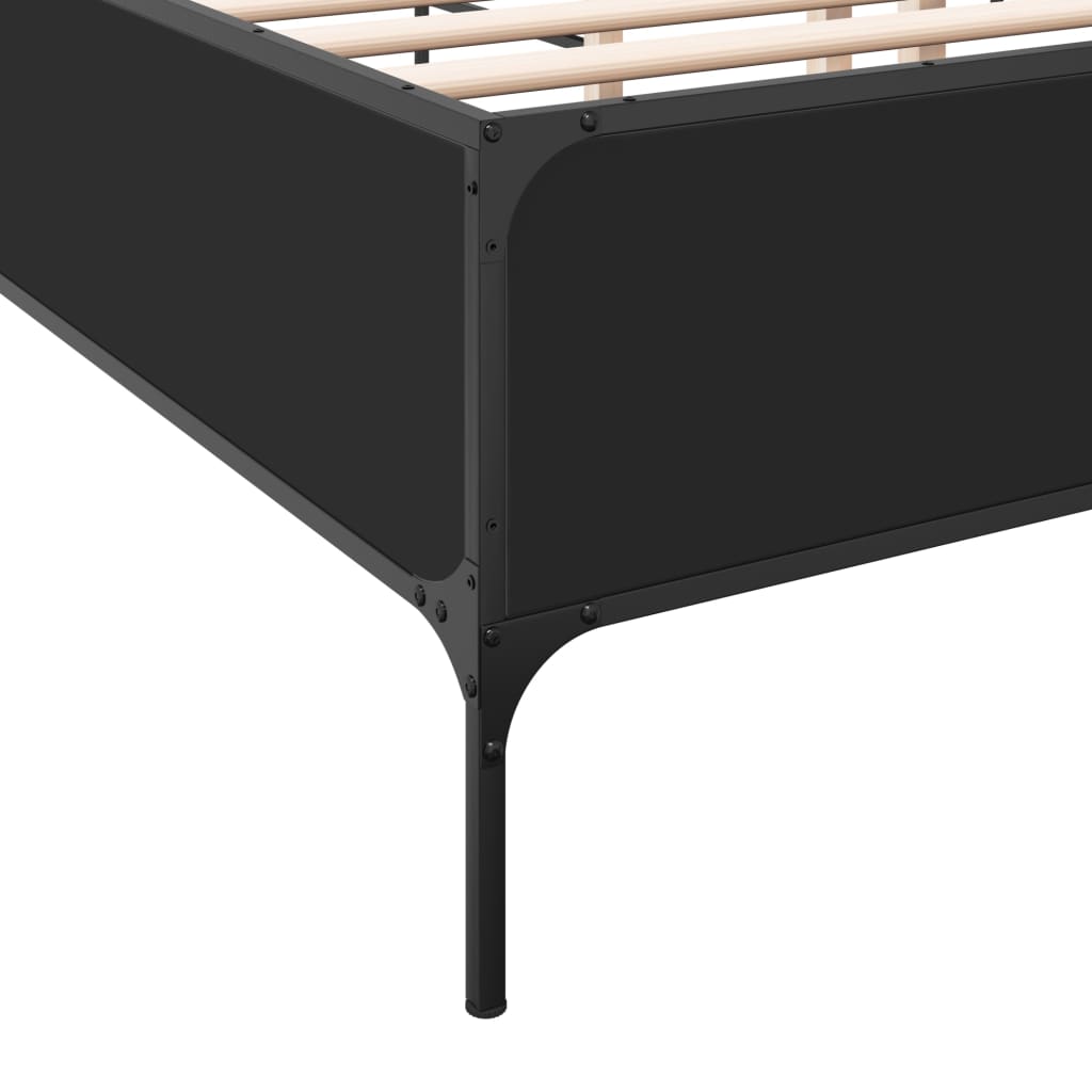 vidaXL Rám postele černý 120 x 200 cm kompozitní dřevo a kov
