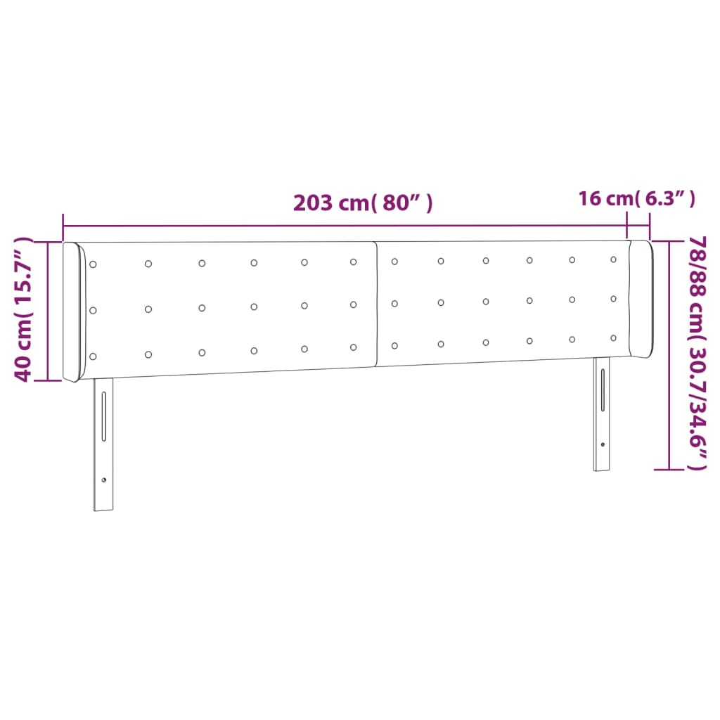 vidaXL Čelo postele typu ušák bílá 203x16x78/88 cm umělá kůže