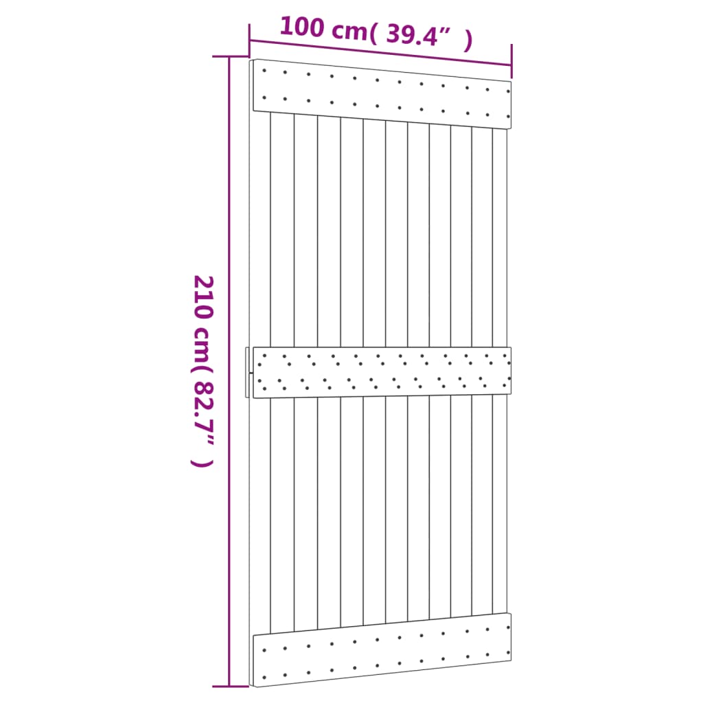 vidaXL Dveře NORVIK 100 x 210 cm masivní borové dřevo