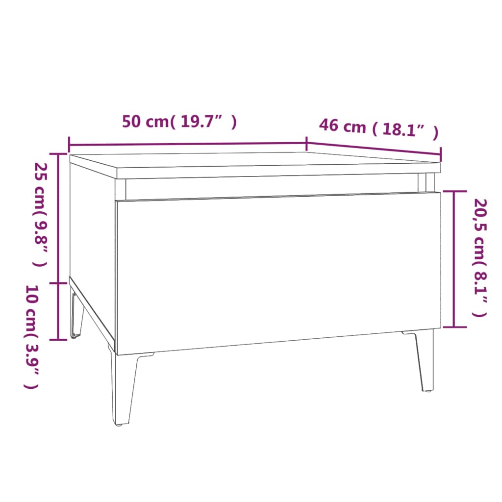 vidaXL Odkládací stolky 2 ks kouřový dub 50x46x35 cm kompozitní dřevo