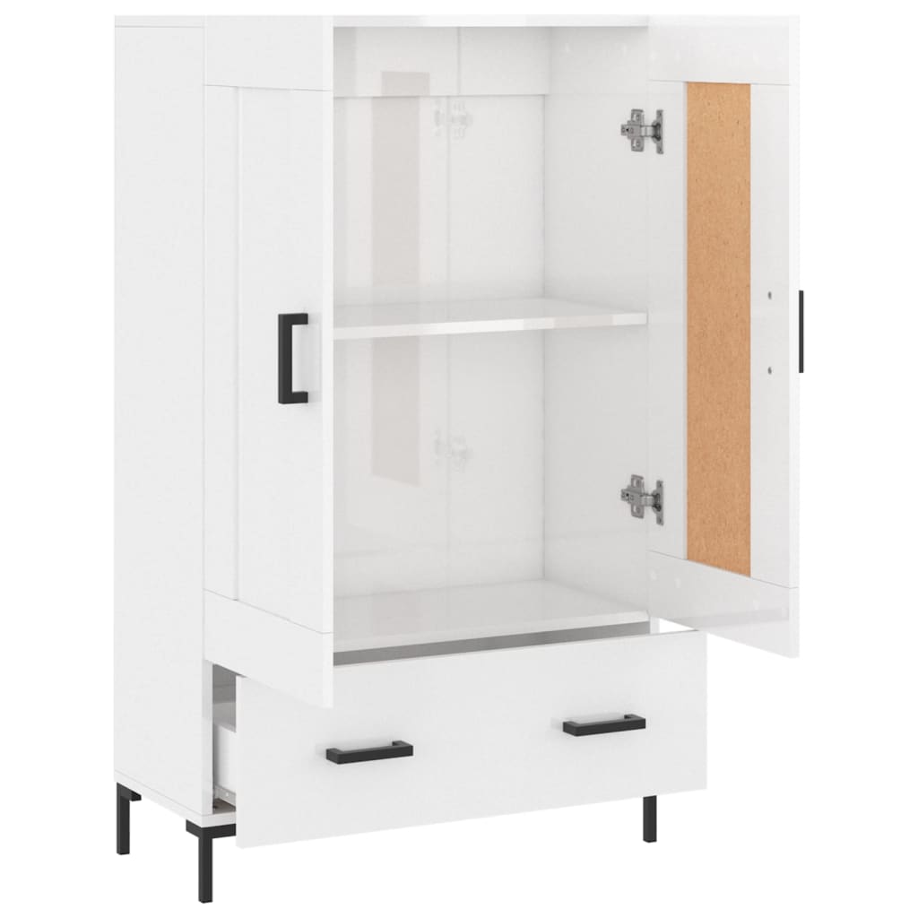 vidaXL Skříň highboard lesklá bílá 69,5 x 31 x 115 cm kompozitní dřevo