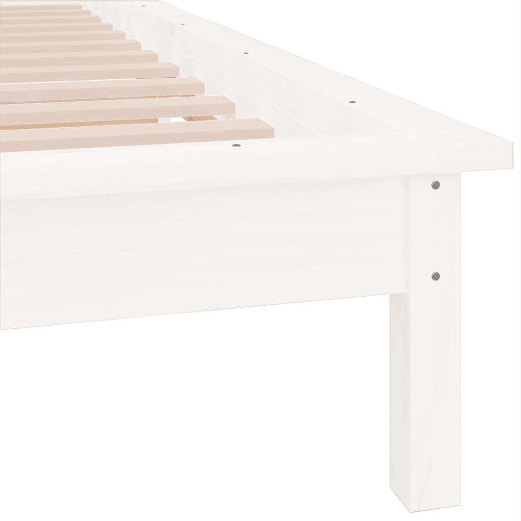 vidaXL Rám postele s LED světlem bílý 100 x 200 cm masivní dřevo