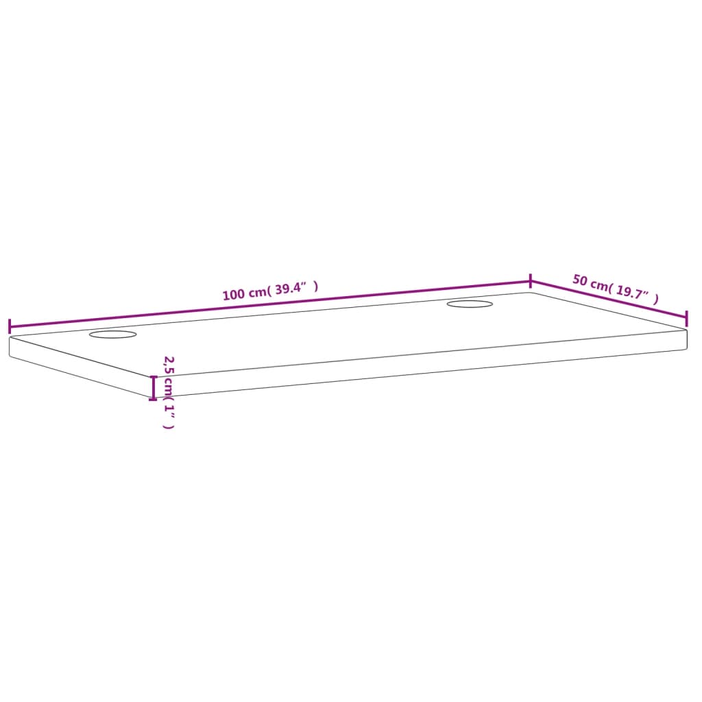 vidaXL Deska psacího stolu 100 x 50 x 2,5 cm masivní bukové dřevo