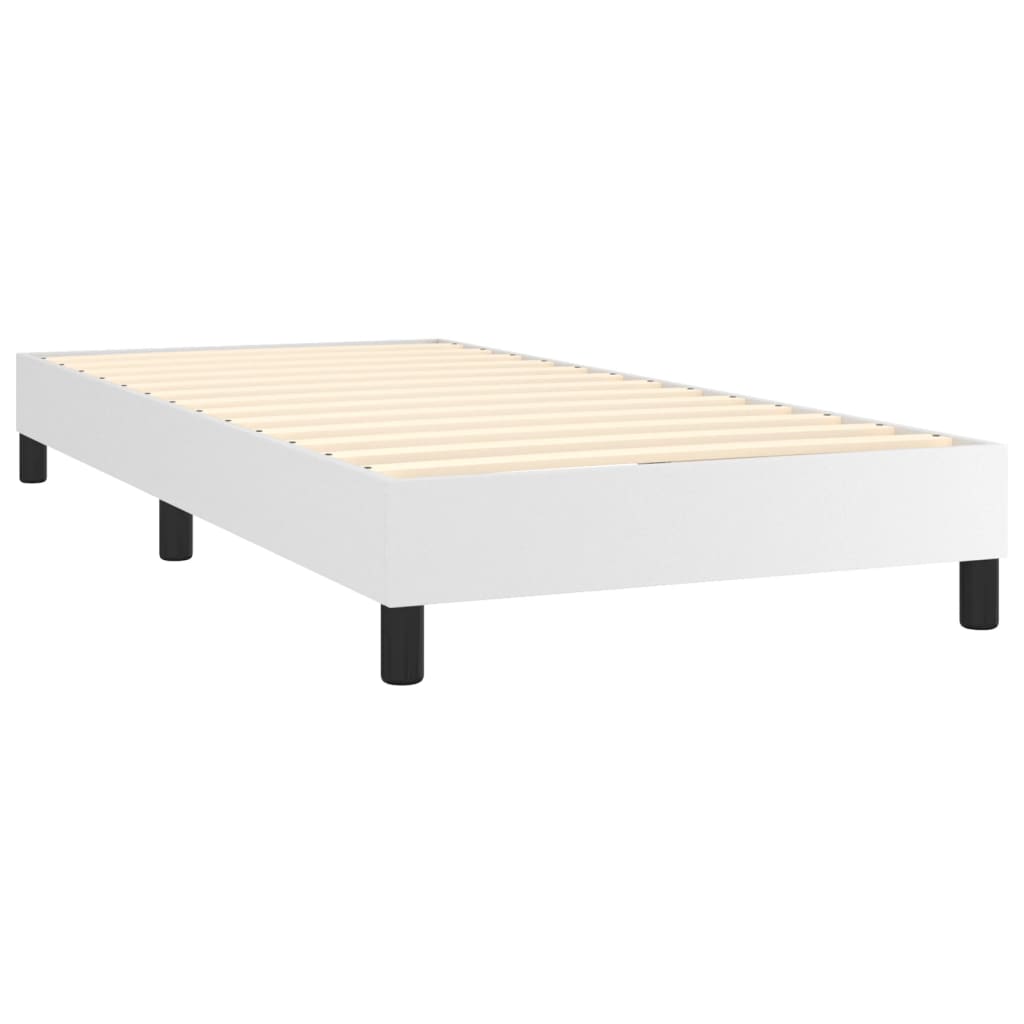 vidaXL Box spring postel s matrací bílá 90x200 cm umělá kůže