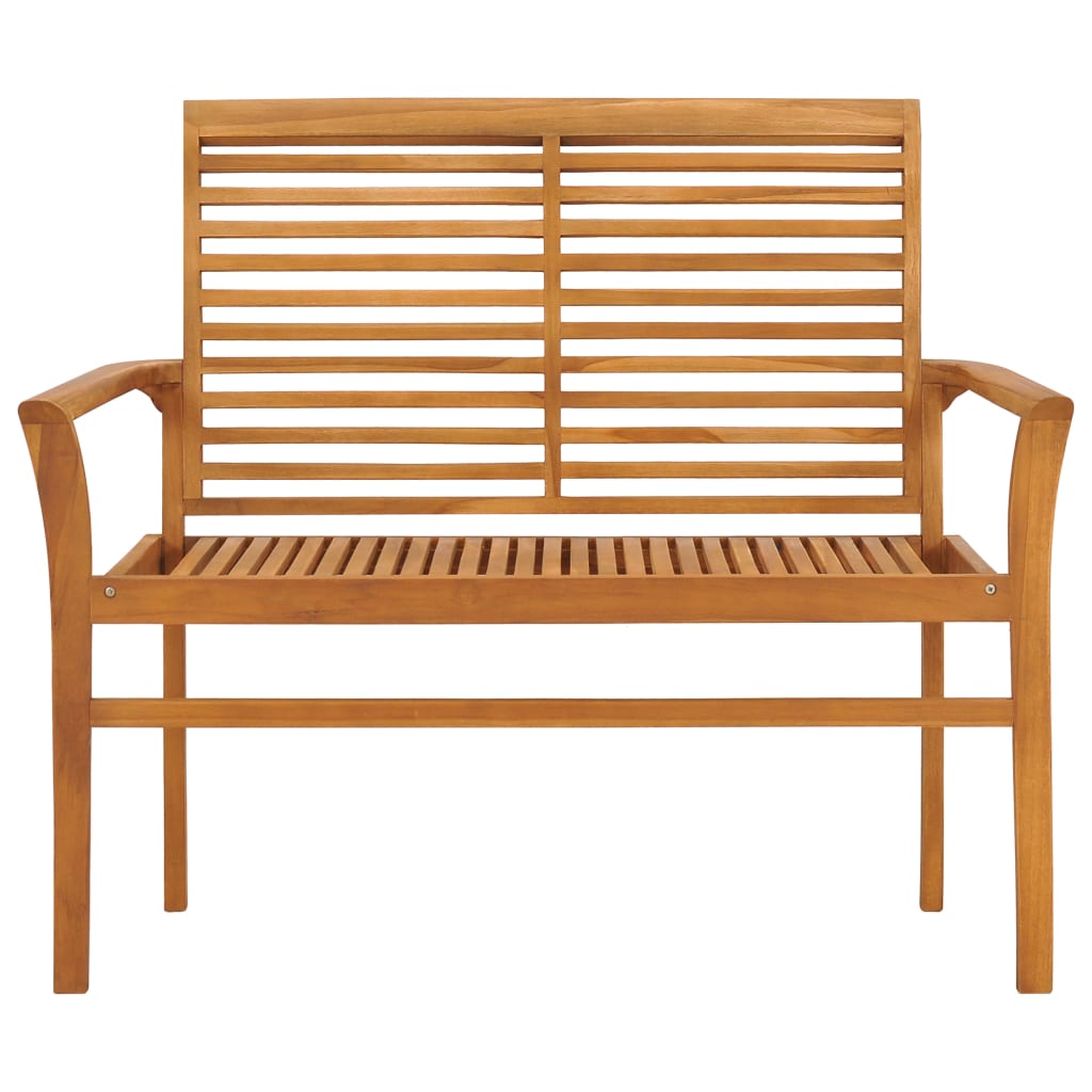 vidaXL Zahradní lavice s červenou poduškou 112 cm masivní teak