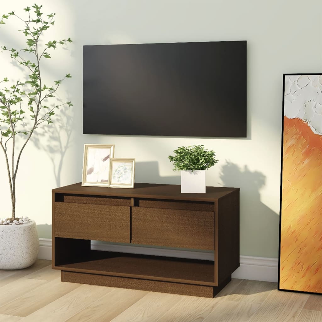 vidaXL TV skříňka medově hnědá 74 x 34 x 40 cm masivní borové dřevo