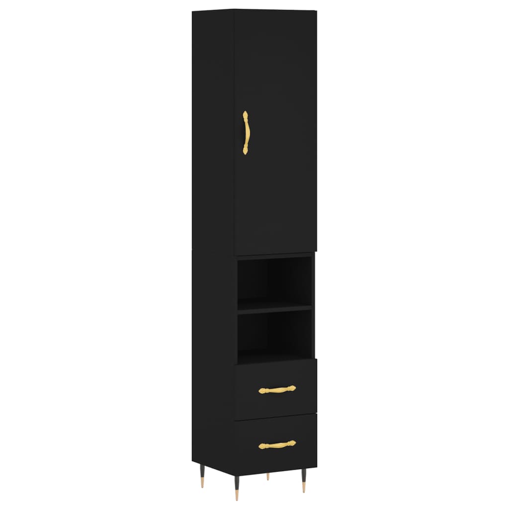 vidaXL Skříň highboard černá 34,5 x 34 x 180 cm kompozitní dřevo