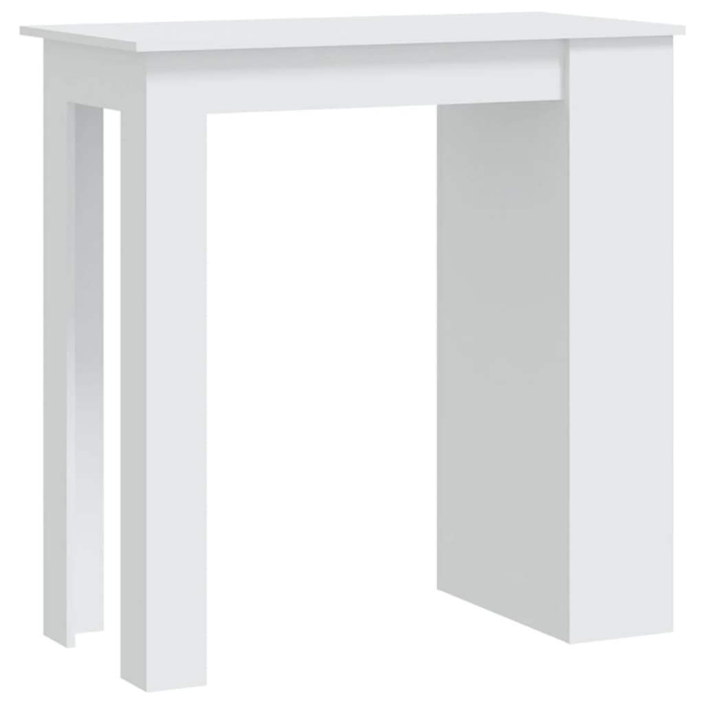 vidaXL Barový stůl s úložným regálem bílý 102 x 50 x 103,5 cm kompozit