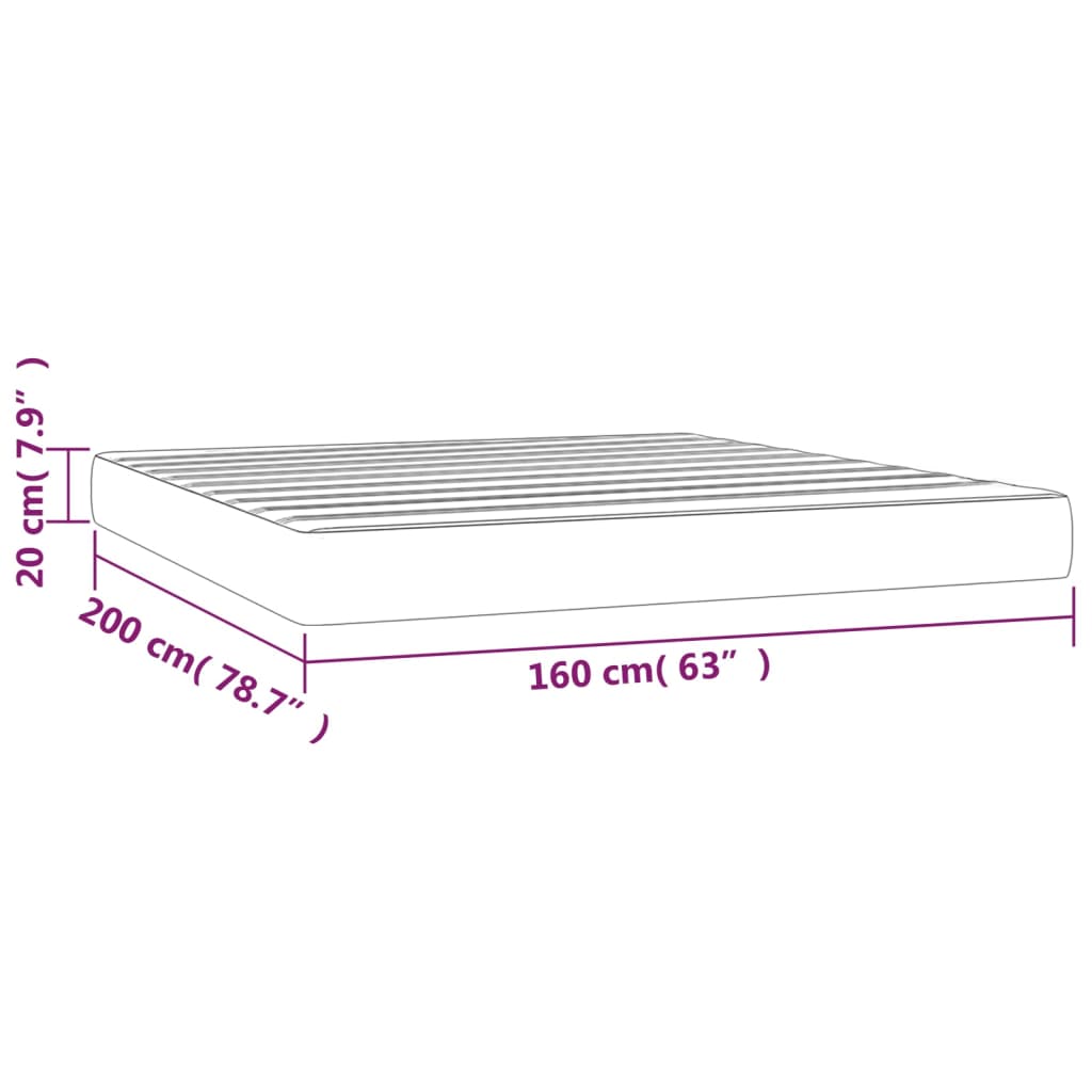 vidaXL Taštičková matrace krémová 160 x 200 x 20 cm umělá kůže