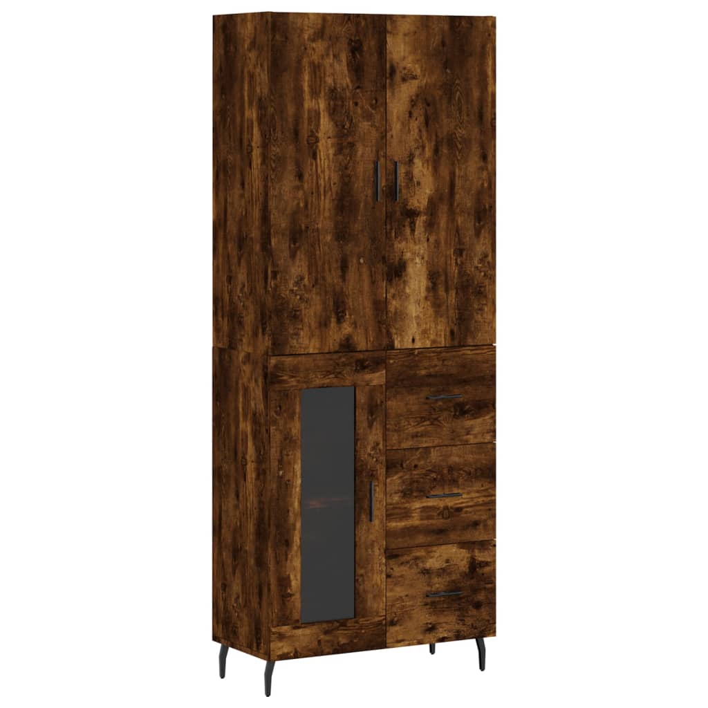 vidaXL Skříň highboard kouřový dub 69,5 x 34 x 180 cm kompozitní dřevo