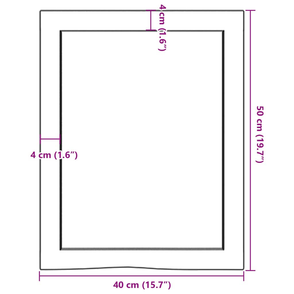 vidaXL Nástěnná police 40x50x(2-4) cm neošetřené masivní dubové dřevo