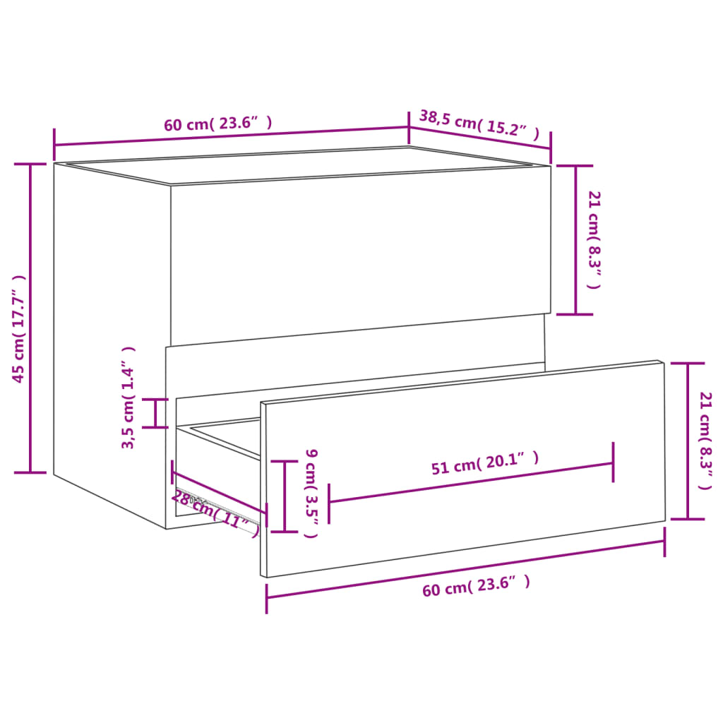 vidaXL Skříňka pod umyvadlo bílá lesklá 60x38,5x45 cm kompozitní dřevo